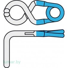 Аневризмоклипса YASARGIL титановая, постоянная, стандартная, с фенестрацией диам. 3.5 мм, изогнутая под прямым углом, длина бранш 7.5 мм