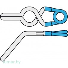 Аневризмоклипса YASARGIL титановая, постоянная, стандартная, с фенестрацией диам. 3.5 мм, с коленообразным изгибом, длина бранш 10 мм