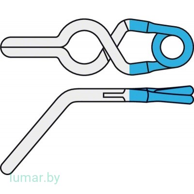 Аневризмоклипса YASARGIL титановая, постоянная, стандартная, с фенестрацией диам. 3.5 мм, с коленообразным изгибом, длина бранш 10 мм, артикул - FT622T