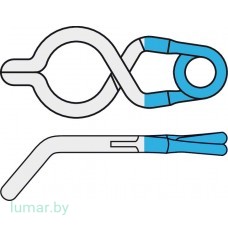 Аневризмоклипса YASARGIL титановая, постоянная, стандартная, с фенестрацией диам. 5.0 мм, изогнутая под углом 45°, длина бранш 5 мм