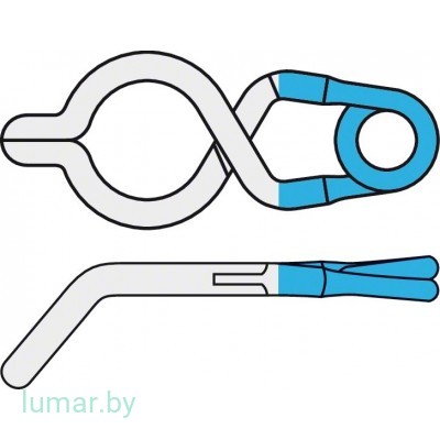 Аневризмоклипса YASARGIL титановая, постоянная, стандартная, с фенестрацией диам. 5.0 мм, изогнутая под углом 45°, длина бранш 5 мм, артикул - FT642T