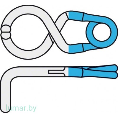 Аневризмоклипса YASARGIL титановая, постоянная, стандартная, с фенестрацией диам. 5.0 мм, изогнутая под прямым углом, длина бранш 5 мм, артикул - FT644T