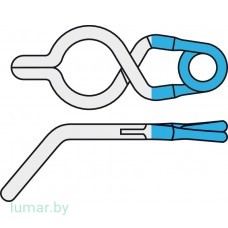 Аневризмоклипса YASARGIL титановая, постоянная, стандартная, с фенестрацией диам. 5.0 мм, с коленообразным изгибом, длина бранш 7.5 мм