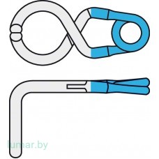 Аневризмоклипса YASARGIL титановая, постоянная, стандартная, с фенестрацией диам. 5.0 мм, изогнутая под прямым углом, длина бранш 7.5 мм