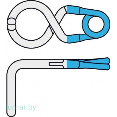 Аневризмоклипса YASARGIL титановая, постоянная, стандартная, с фенестрацией диам. 5.0 мм, изогнутая под прямым углом, длина бранш 7.5 мм, артикул - FT654T