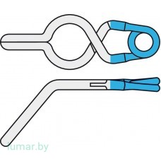 Аневризмоклипса YASARGIL титановая, постоянная, стандартная, с фенестрацией диам. 5.0 мм, с коленообразным изгибом, длина бранш 10 мм