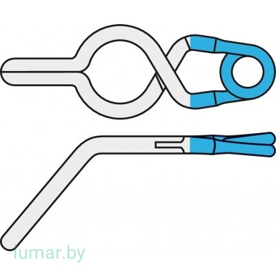 Аневризмоклипса YASARGIL титановая, постоянная, стандартная, с фенестрацией диам. 5.0 мм, с коленообразным изгибом, длина бранш 10 мм, артикул - FT662T