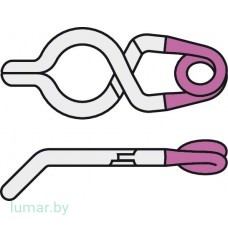 Аневризмоклипса YASARGIL постоянная, тип "мини", с фенестрацией диам. 3.5 мм, изогнутая под углом 45°, 3 мм