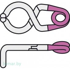 Аневризмоклипса YASARGIL постоянная, тип "мини", с фенестрацией диам. 3.5 мм, изогнутая под углом 90°, 3 мм