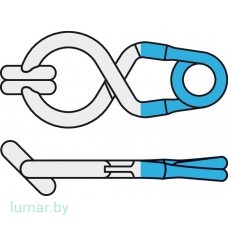 Аневризмоклипса T-образная, титановая, стандартная, постоянная, бранши 5 мм, изогнутые под углом 45°