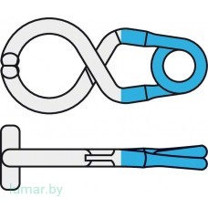 Аневризмоклипса T-образная, титановая, стандартная, постоянная, бранши 5 мм, изогнутые под углом 90°