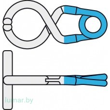 Аневризмоклипса T-образная, титановая, стандартная, постоянная, бранши 9 мм, изогнутые под углом 90°