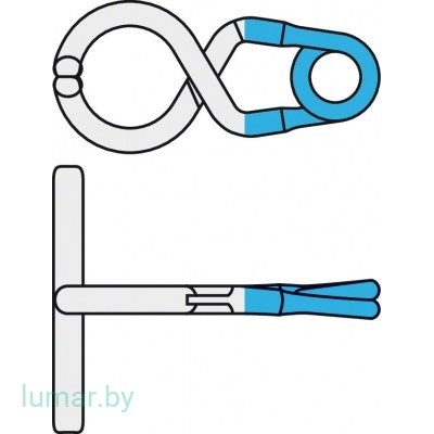 Аневризмоклипса T-образная, титановая, стандартная, постоянная, бранши 13 мм, изогнутые под углом 90°, артикул - FT856T