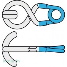 Аневризмоклипса T-образная, титановая, стандартная, постоянная, выгнутые бранши 9 мм