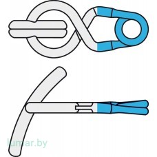 Аневризмоклипса T-образная, титановая, стандартная, постоянная, выгнутые бранши 13 мм