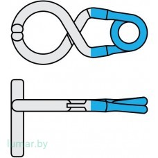 Аневризмоклипса T-образная, титановая, стандартная, постоянная, асимметричные бранши 9 мм