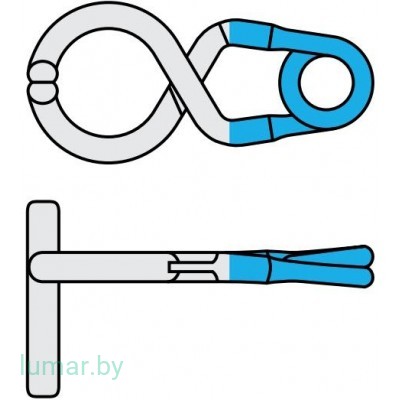 Аневризмоклипса T-образная, титановая, стандартная, постоянная, асимметричные бранши 9 мм, артикул - FT864T