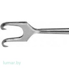 Ретрактор ROLLET, 2 зубца, остроконечный, 130 мм