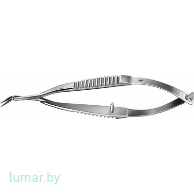 Микроножницы VANNAS с рифленой рукояткой, угловые, 85 мм, артикул - OC500R