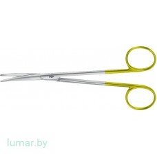 Ножницы BABY-METZENBAUM с твердосплавными вставками и волнообразной заточкой, изогнутые, тупоконечные, 145 мм