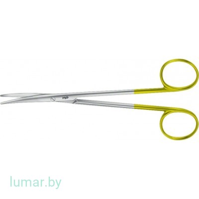 Ножницы BABY-METZENBAUM с твердосплавными вставками и волнообразной заточкой, изогнутые, тупоконечные, 145 мм, артикул - BC259W