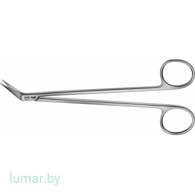 Ножницы DE'BAKEY сосудистые, изогнутые под углом 45°, 155 мм, артикул - BC656R