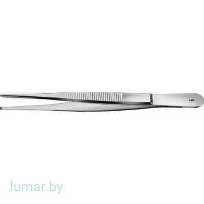 Пинцет хирургический, стандартный, 1х2 зуба, 145 мм, артикул - BD557R