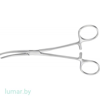 Зажим KOCHER-OCHSNER изогнутый, 1х2 зуба, 160 мм, артикул - BH643R