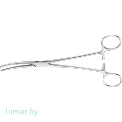 Зажим KOCHER-OCHSNER изогнутый, 1х2 зуба, 185 мм, артикул - BH645R