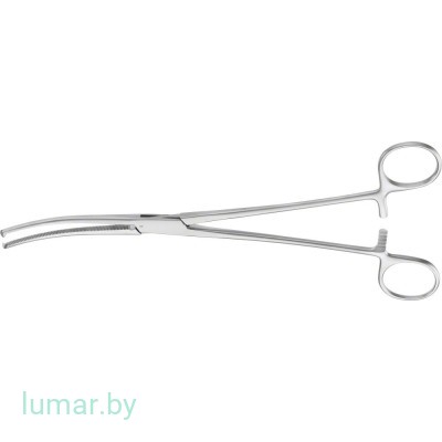 Зажим KOCHER-OCHSNER изогнутый, 1х2 зуба, 240 мм, артикул - BH651R